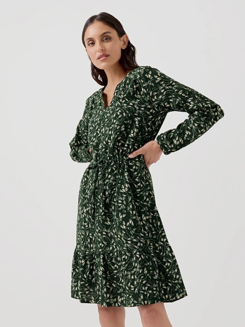 Pact organic cotton cafe crepe tiered dress